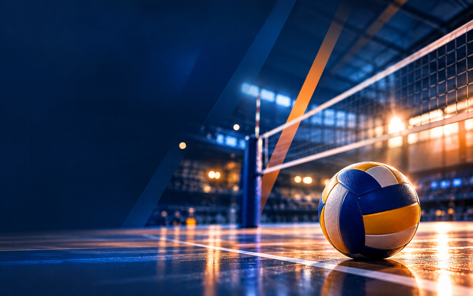 Γήπεδο volleyball του Σείριου με μπάλα στο προσκήνιο